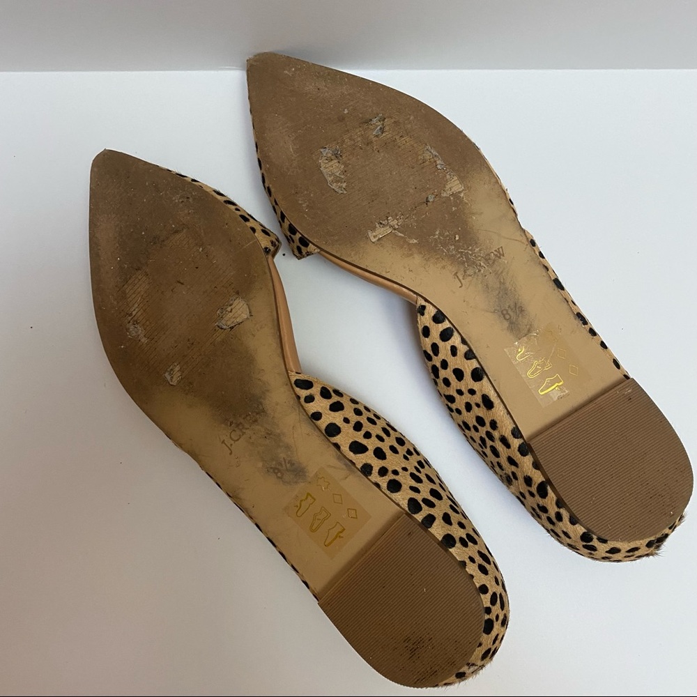 J. Crew Animal Print Calf Hair D’orsay Pointed Toe Flats: size 8.5 - Picture 5 of 6